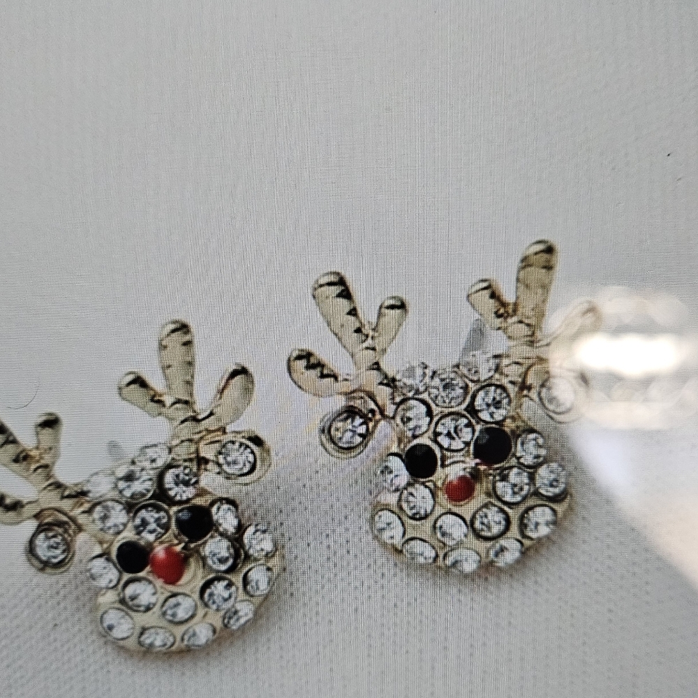 Atelier Sona Gold and Silver Reindeer Earrings